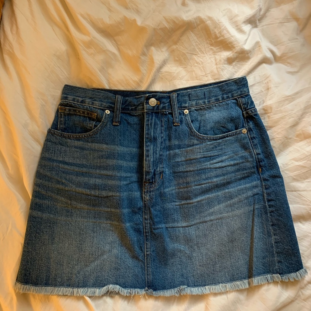 Madewell ridge denim a-line skirt